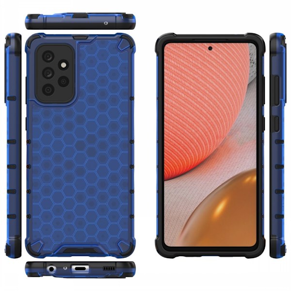 Samsung Galaxy A72 - Armor Honeycomb Textur Skal - Blå Blue Blå