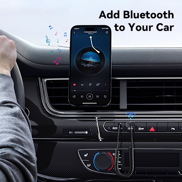 ESSAGER 1 m Bluetooth AUX Ljudadapter För Bilen Svart