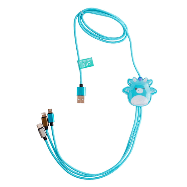 Squishmallows Laddningskabel 1,2m  3in1 USB-C/Micro/Lightning Tatiana
