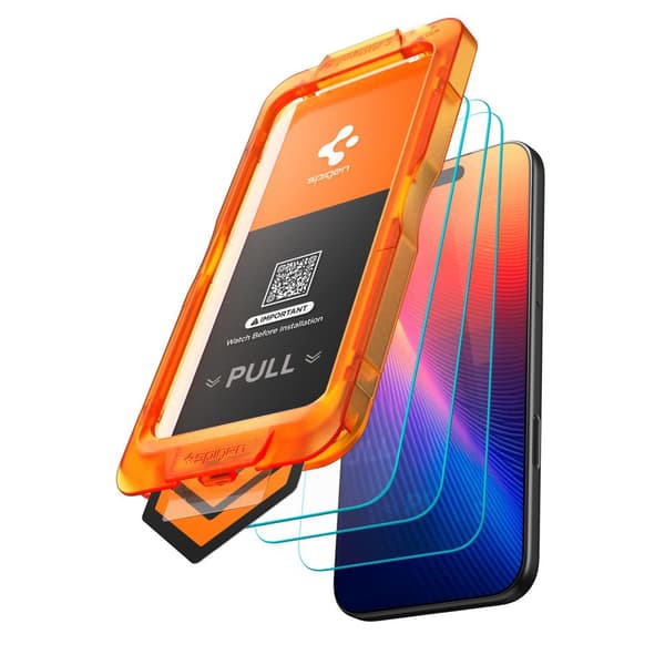 Spigen iPhone 17 3-PACK Skärmskydd ALM GLAS.tR Härdat Glas