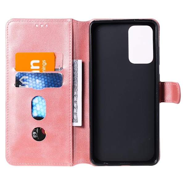 Samsung Galaxy A72 - Klassiskt Läder Fodral - Roséguld Roséguld Roséguld