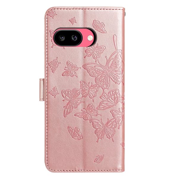 Google Pixel 10a Fodral Med Fjäril Tryck Roséguld