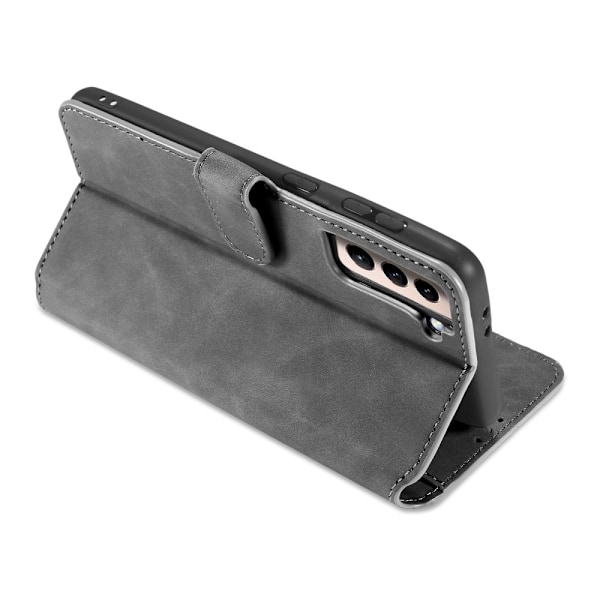 Samsung Galaxy S21 - DG.MING Retro Läder Fodral - Grå Grey Grå