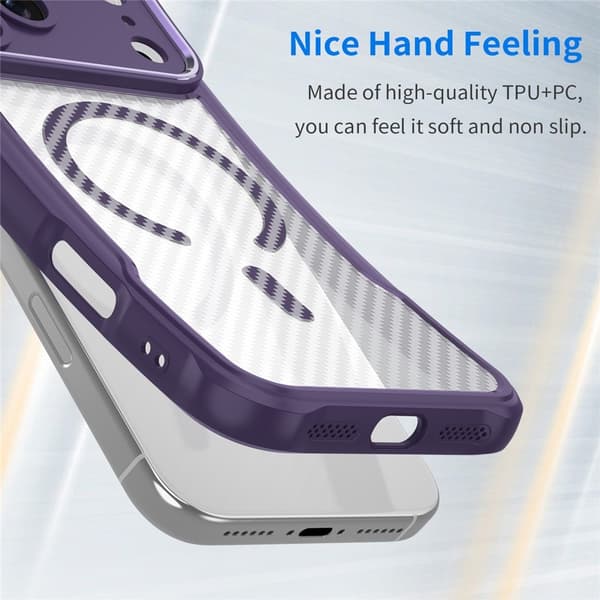 iPhone 17 Pro Skal MagSafe Kolfiber Textur Lila