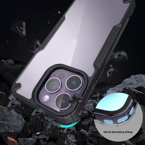 iPhone 16 Pro Max Skal Hybrid Transparent / Svart