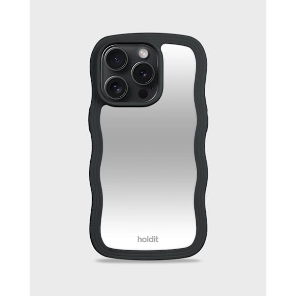 holdit iPhone 15 Pro Max Skal Wavy Black Mirror