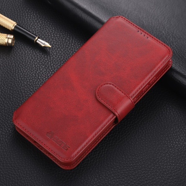 Samsung Galaxy A72 - AZNS Läder Fodral - Röd Red Röd