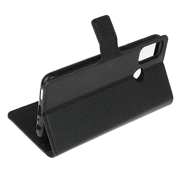 Motorola Moto G10/G20/G30 - Litchi Läder Fodral - Svart Black Svart