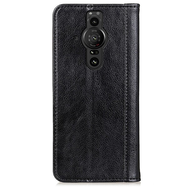 Sony Xperia Pro-I Fodral Flip Retro Läder Svart