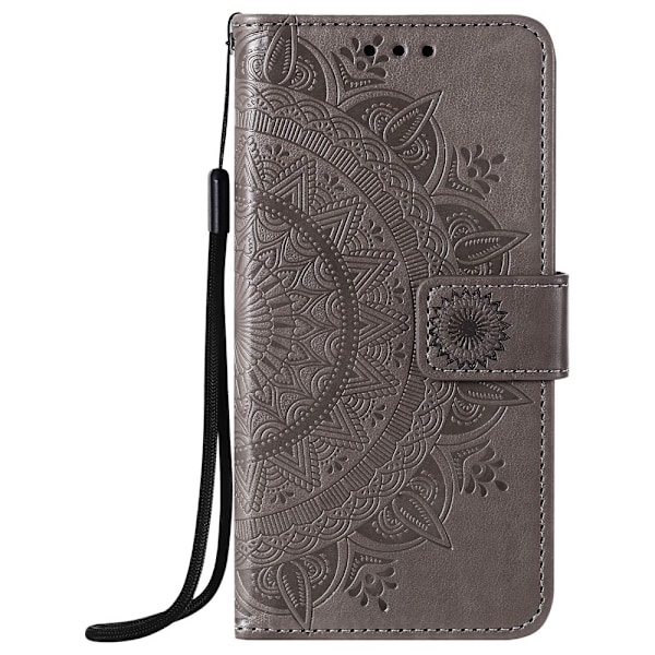 iPhone 12 / 12 Pro - Mandala Fodral - Grå Grey Grå
