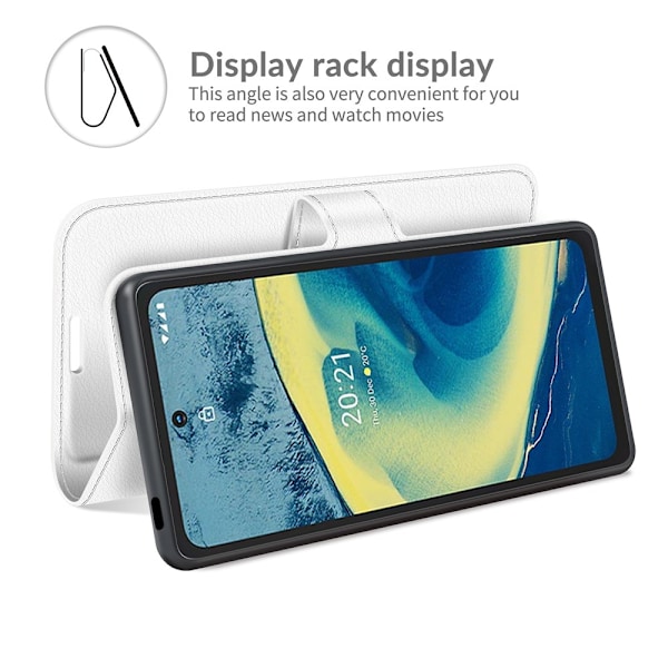 Nokia XR20 Fodral Litchi Läder Vit