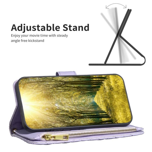 BINFEN iPhone 15 Plus Fodral Diamond Multifunktionell Lila