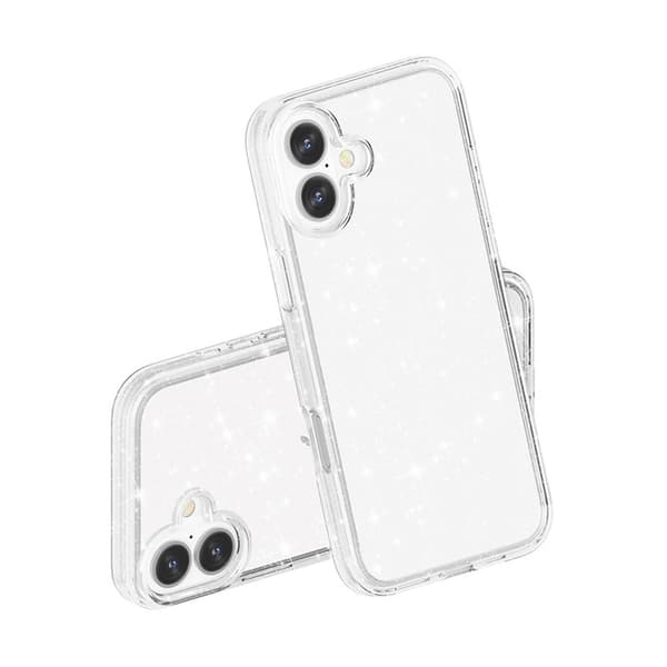 iPhone 17 Skal Hybrid Glitter Vit