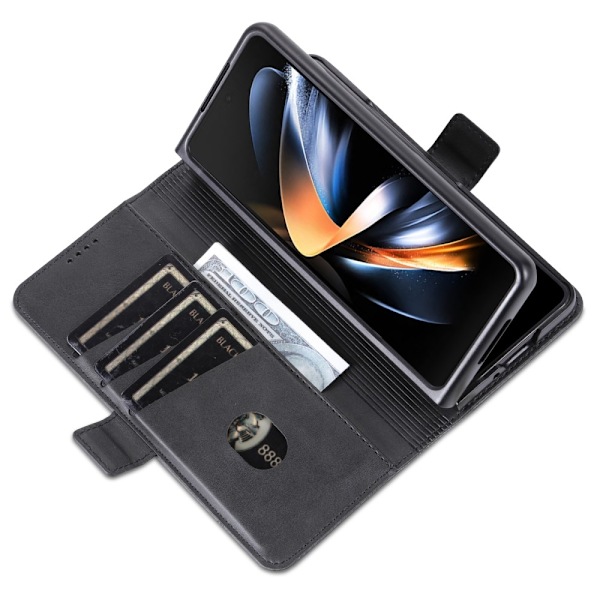 AZNS Galaxy Z Fold 5 Fodral PU-Läder Svart