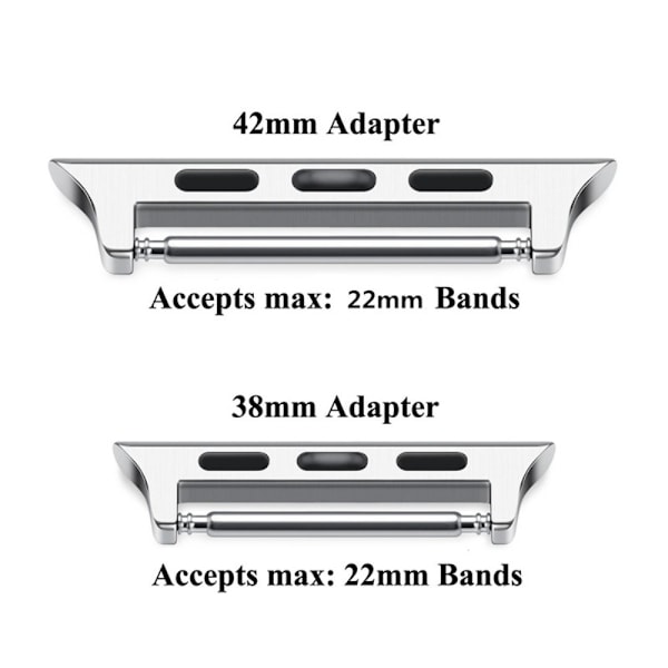 Spring Bar Fästen till Apple Watch 41/40/38 mm - Silver Silver Silver