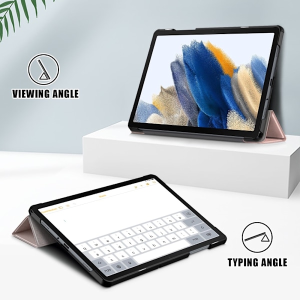 Samsung Galaxy Tab A9 Plus Fodral Tri-Fold PU Läder Roséguld