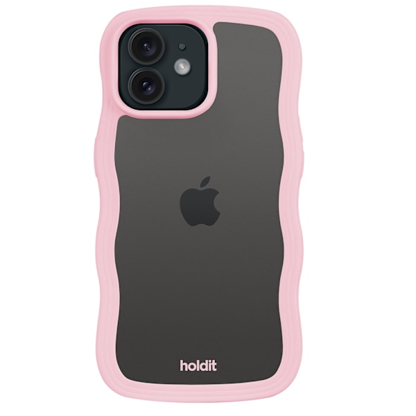 holdit iPhone 12/12 Pro Skal Wavy Pink Transparent