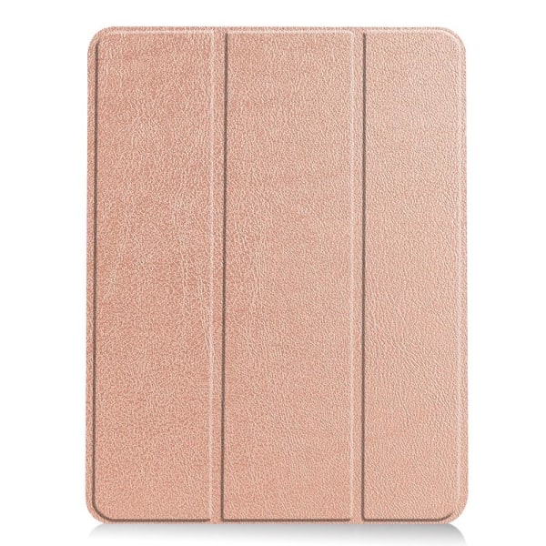 iPad Air 2020/2022/2024 Fodral Tri-Fold Litchi Roséguld Roséguld Roséguld