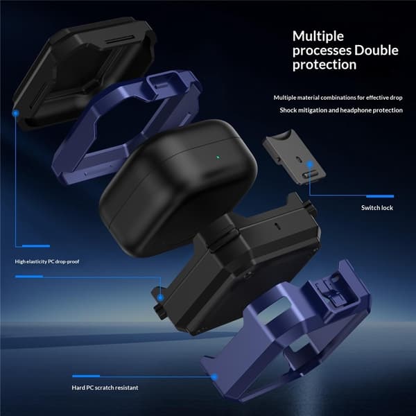 Samsung Galaxy Buds 4/4 Pro Skal Shockproof Hybrid Lila