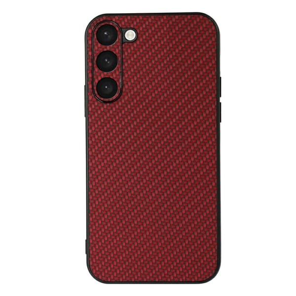 Samsung Galaxy S23 Plus Skal Kolfiber Textur Röd