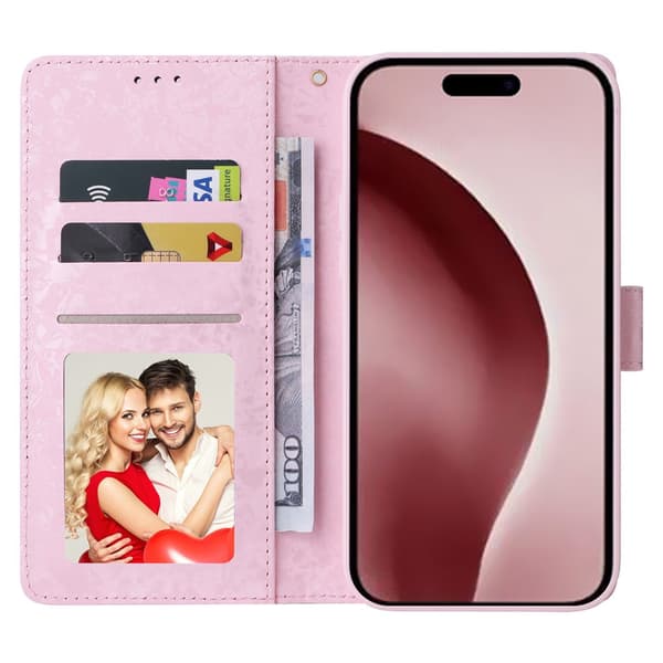 iPhone 16 Pro Fodral RFID Läder Små Blommor
