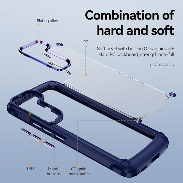 Samsung Galaxy S23 Plus Skal Shockproof Hybrid Blå