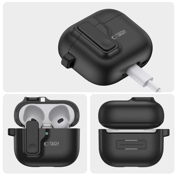 Tech-Protect AirPods 4 Skal Slim Hook Svart