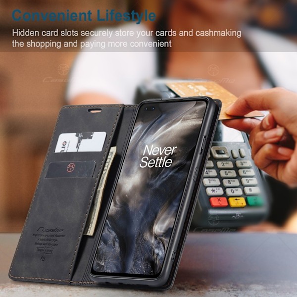 OnePlus Nord - CASEME Vintage Fodral - Svart Black Svart
