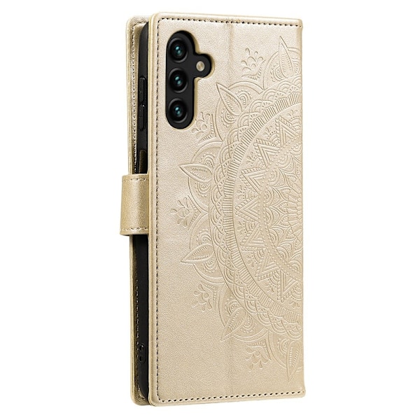 Samsung Galaxy A54 5G Fodral Mandala Läder Guld