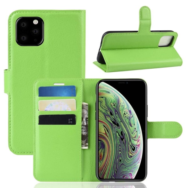 iPhone 11 Pro - Litchi Plånboksfodral - Grön Green Grön