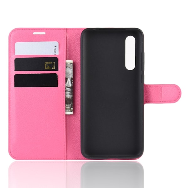 Xiaomi Mi A3 - Litchi Plånboksfodral - Rosa Pink Rosa