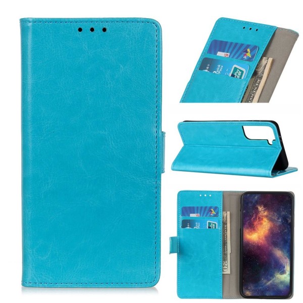 Samsung Galaxy S21 Plus - Crazy Horse Fodral - Blå Blue Blå
