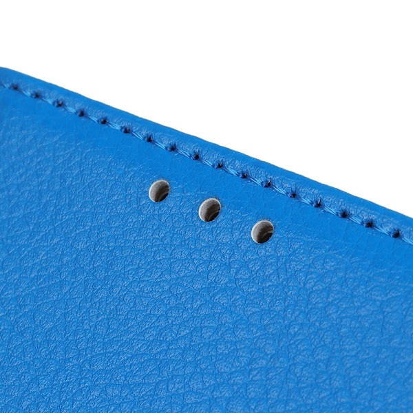 OnePlus 8T / 8T+ - Litchi Läder Fodral - Blå Blue Blå