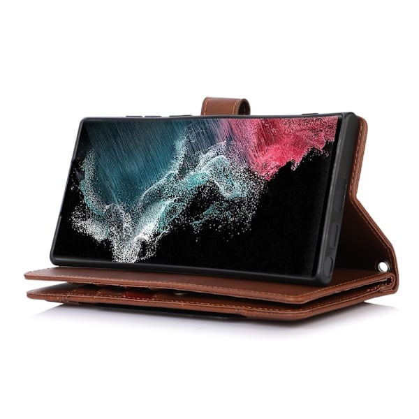 Samsung Galaxy S22 Ultra Fodral Multifunktionellt Brun