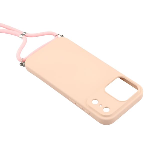 iPhone 17 Pro Skal Med Mobilsnöre TPU Rosa