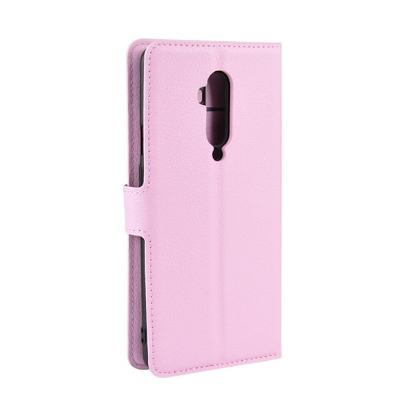 OnePlus 7T Pro - Litchi Plånboksfodral - Ljus Rosa LightPink Ljus Rosa