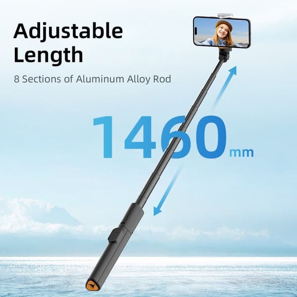 Tech-Protect 146 cm Bluetooth Selfiestick Tripod Svart