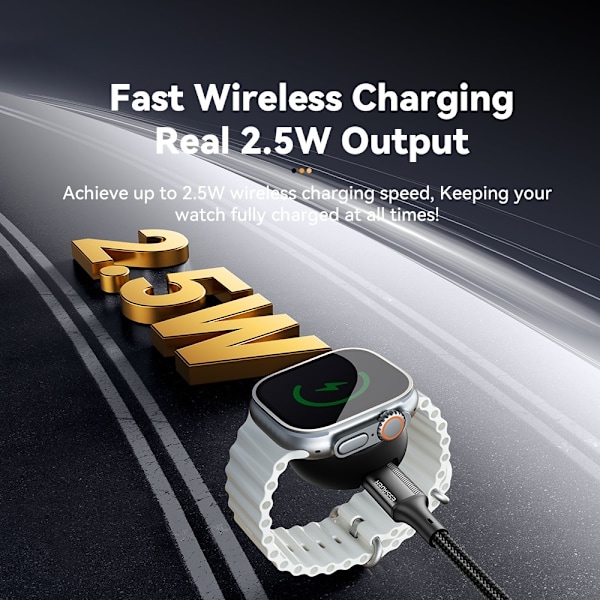 ESSAGER Apple Watch Magnetisk Trådlös Laddare Slim USB-C