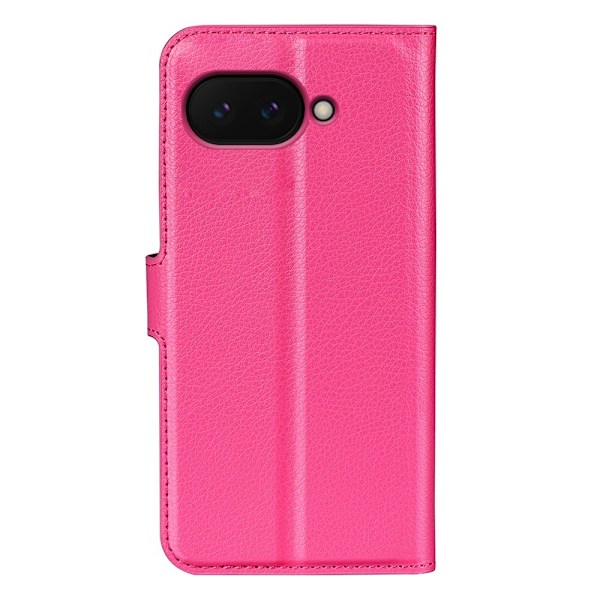 Google Pixel 9a Fodral Litchi Läder Rosa