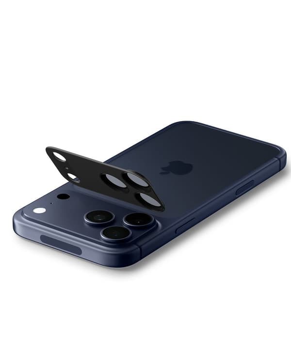 Spigen iPhone 17 Pro Max Linsskydd Optik Pro GLAS.tR "Ez Fit" Svart