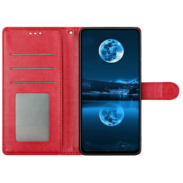 Xiaomi Redmi Note 14 5G Plånboksfodral Läder Röd/Rosa
