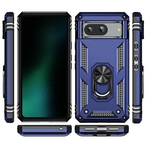 Google Pixel 8 Skal Armor Ring Hybrid Blå