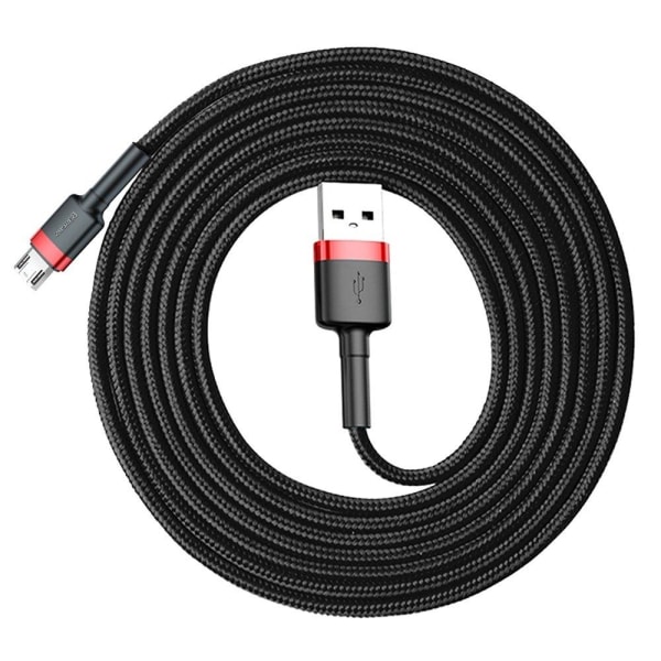 Baseus Cafule 2m Micro USB QC3.0 Laddningskabel - Svart/Röd Svart/Röd Svart/Röd