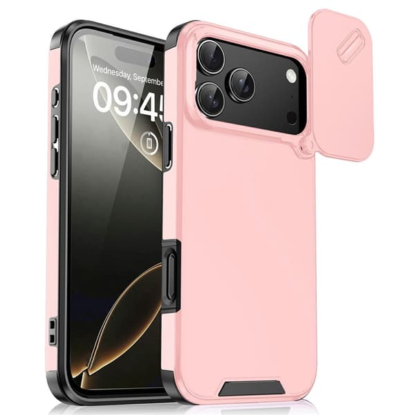 iPhone 17 Pro Skal Hybrid Armor CamCover Rosa
