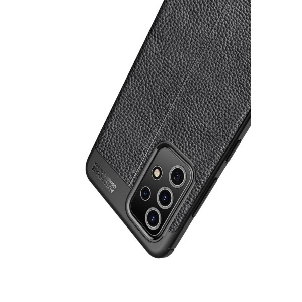 Samsung Galaxy A52 / A52s - Litchi Textur Skal - Svart Black Svart