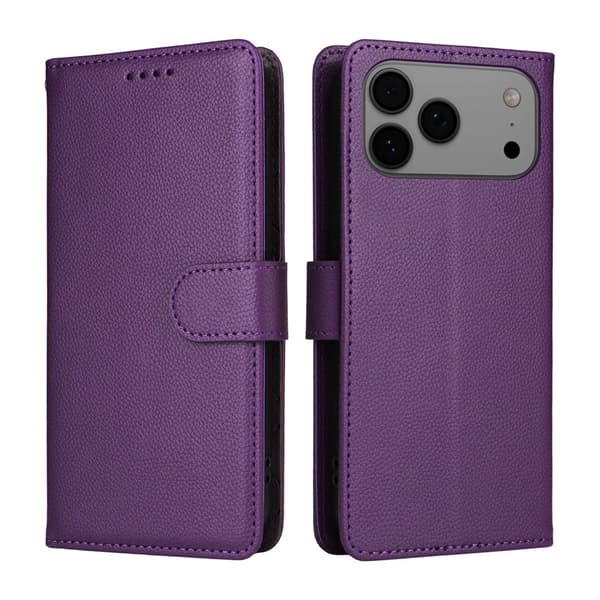 iPhone 17 Pro Max Fodral RFID Läder Lila
