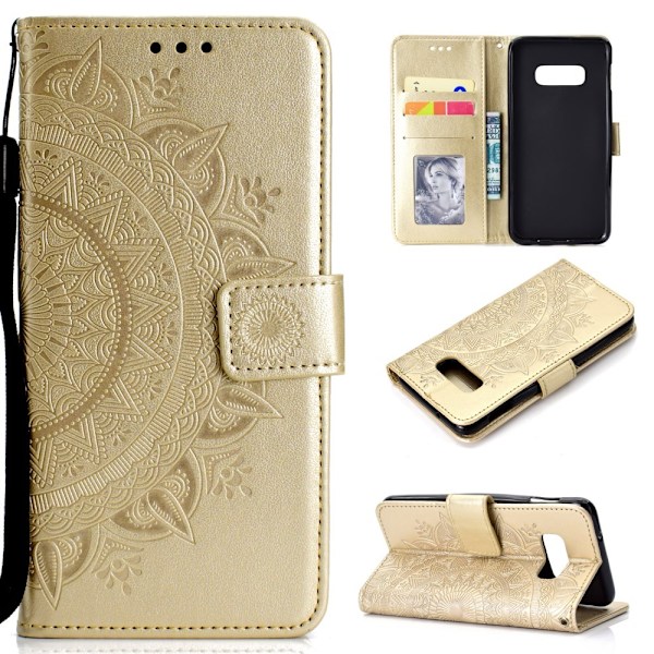 Samsung Galaxy S10e - Mandala Plånboksfodral - Guld Gold Guld
