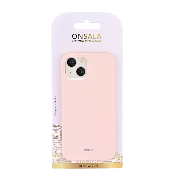ONSALA iPhone 12 / 12 Pro Mobilskal Silikon Kritrosa
