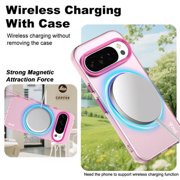 IMAK Google Pixel 10/10 Pro Skal MagSafe Anti Drop Rosa
