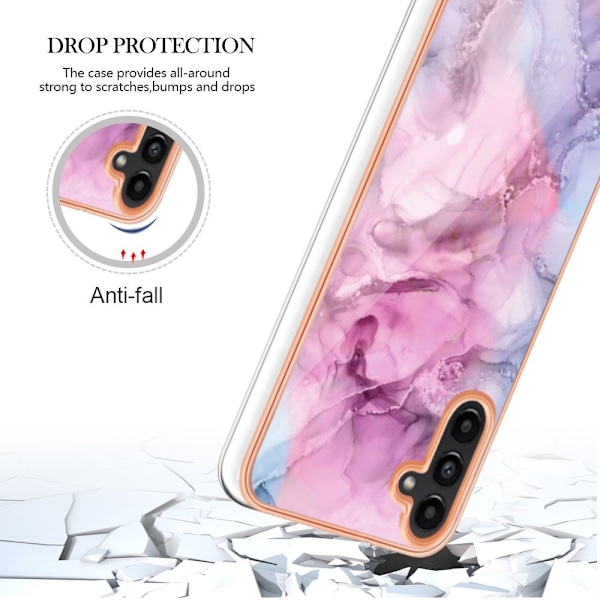Samsung Galaxy A34 5G Skal Marmor TPU Rosa